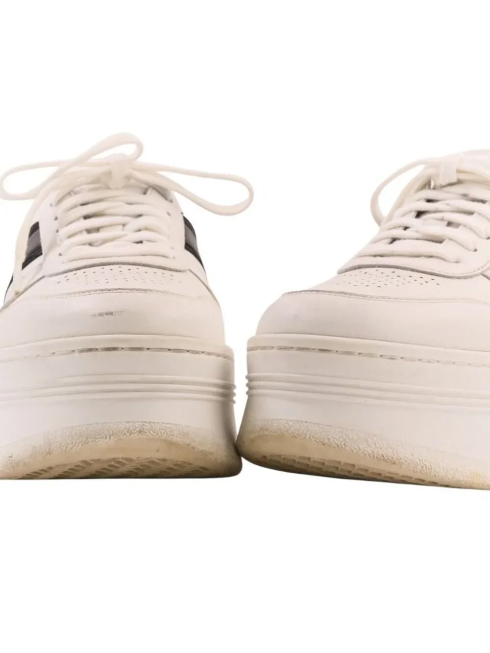 Celine Block Leather Sneakers Platform Thick Sole White Black